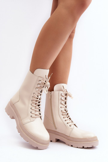 botas ecopiel color marfil Irande 2