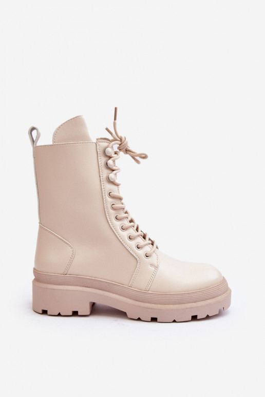 botas ecopiel color marfil Irande botas ecopiel color marfil Irande