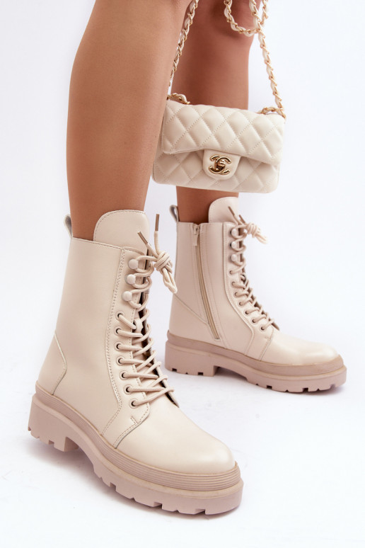 botas ecopiel color marfil Irande botas ecopiel color marfil Irande