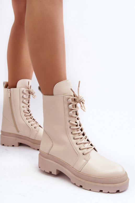 botas ecopiel color marfil Irande botas ecopiel color marfil Irande