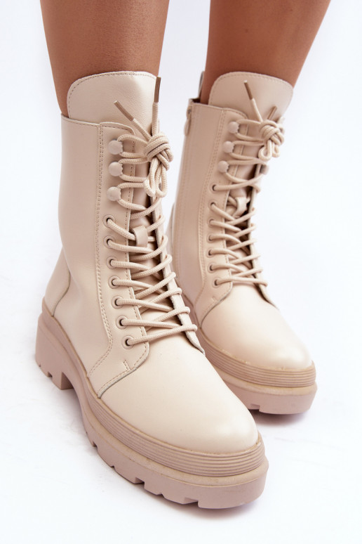 botas ecopiel color marfil Irande botas ecopiel color marfil Irande