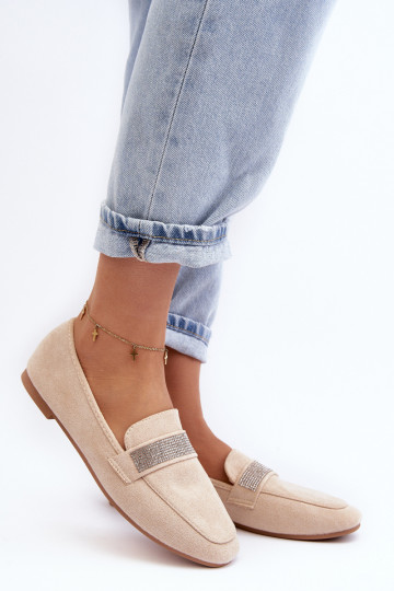 Mocasines con ojales brillantes beige Ralrika 2