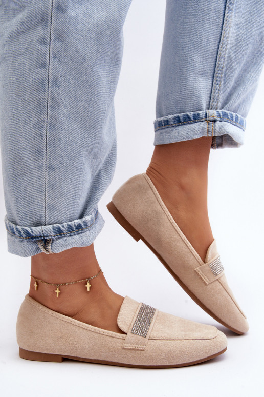 Mocasines con ojales brillantes beige Ralrika Mocasines con ojales brillantes beige Ralrika