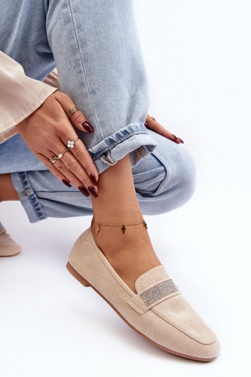 Mocasines con ojales brillantes beige Ralrika Mocasines con ojales brillantes beige Ralrika