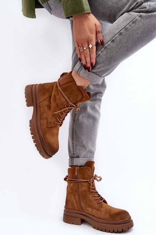 Botas de mujer con suela maciza en color marrón Narelona Botas de mujer con suela maciza en color marrón Narelona