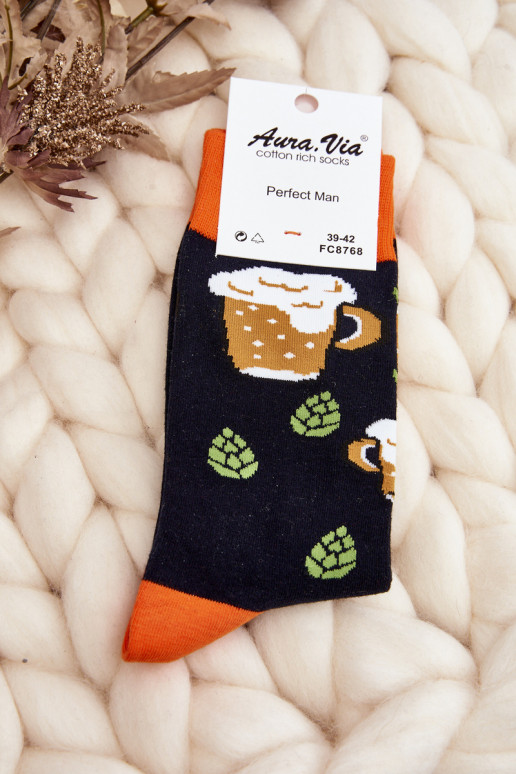 calcetines negros estampados