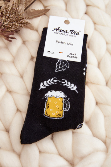 calcetines negros estampados