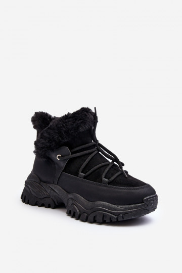 Botas de mujer con pelo en color negro Cresandi