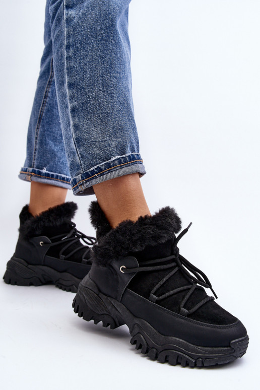 Botas de mujer con pelo en color negro Cresandi