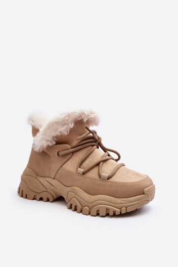Botas de mujer con pelo beige Cresandi