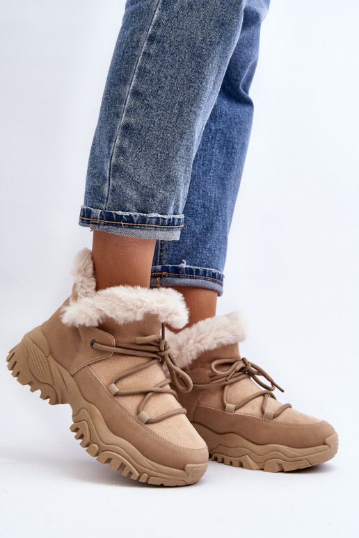 Botas de mujer con pelo beige Cresandi Botas de mujer con pelo beige Cresandi