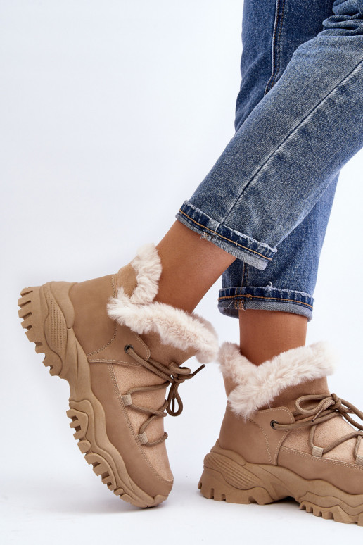 Botas de mujer con pelo beige Cresandi Botas de mujer con pelo beige Cresandi
