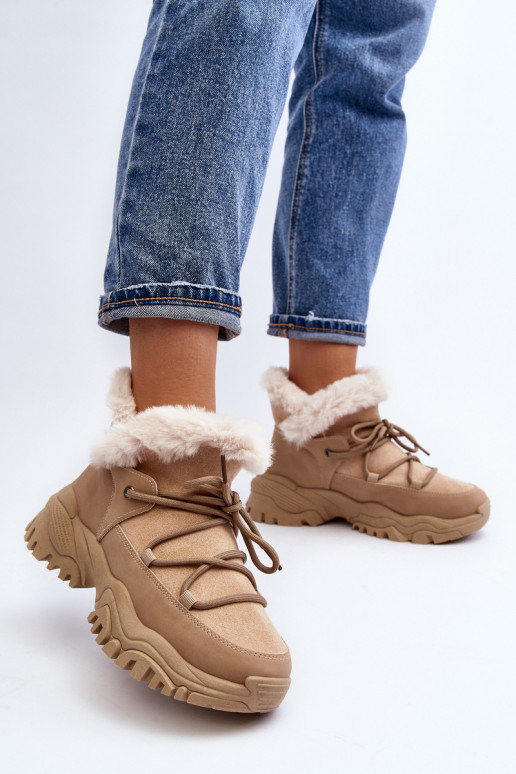 Botas de mujer con pelo beige Cresandi Botas de mujer con pelo beige Cresandi