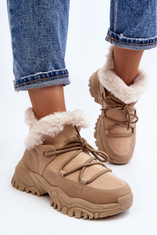 Botas de mujer con pelo beige Cresandi Botas de mujer con pelo beige Cresandi