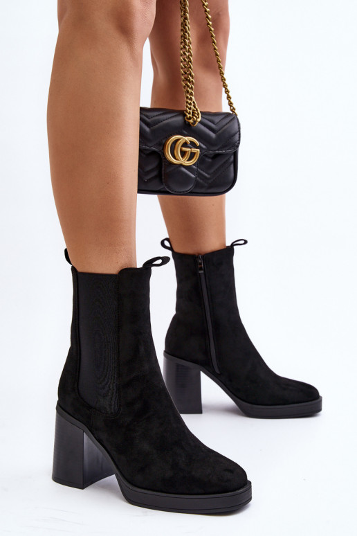 Botas de mujer con tacón ancho en color negro Piovere Botas de mujer con tacón ancho en color negro Piovere