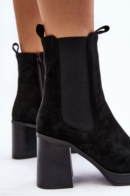 Botas de mujer con tacón ancho en color negro Piovere Botas de mujer con tacón ancho en color negro Piovere