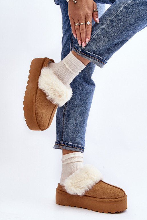 Zapatillas botas de nieve con suela maciza marrón Starlyn