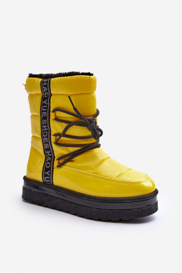 botas de nieve con detalles elegantes en amarillo Lilara