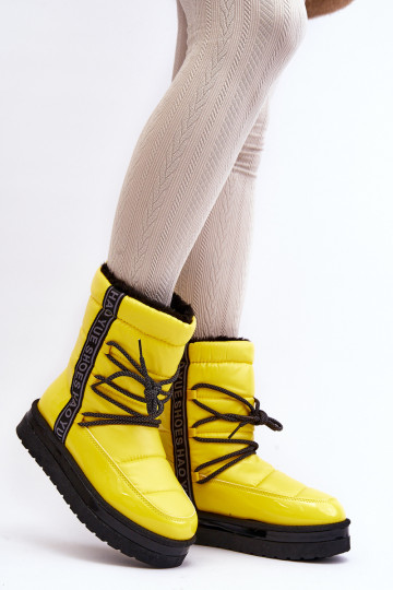 botas de nieve con detalles elegantes en amarillo Lilara 2