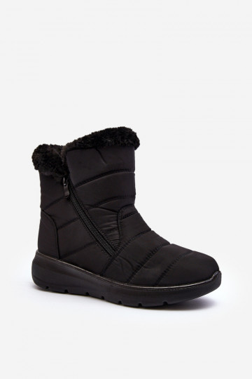 Botas para la nieve con cremallera y pelo en negro Zeuna
