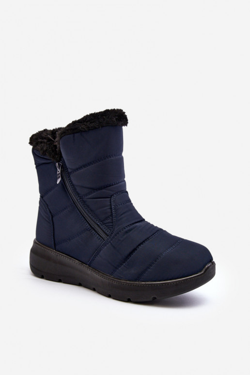 botas de nieve con cremallera y pelo en azul oscuro Zeuna botas de nieve con cremallera y pelo en azul oscuro Zeuna