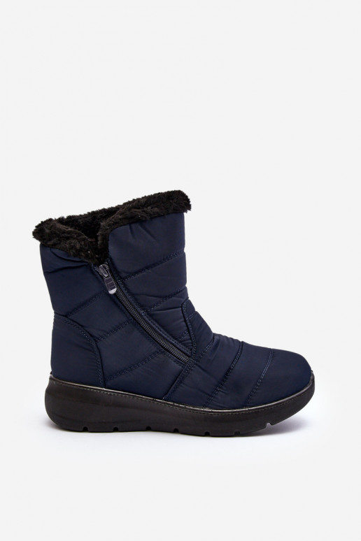 botas de nieve con cremallera y pelo en azul oscuro Zeuna botas de nieve con cremallera y pelo en azul oscuro Zeuna