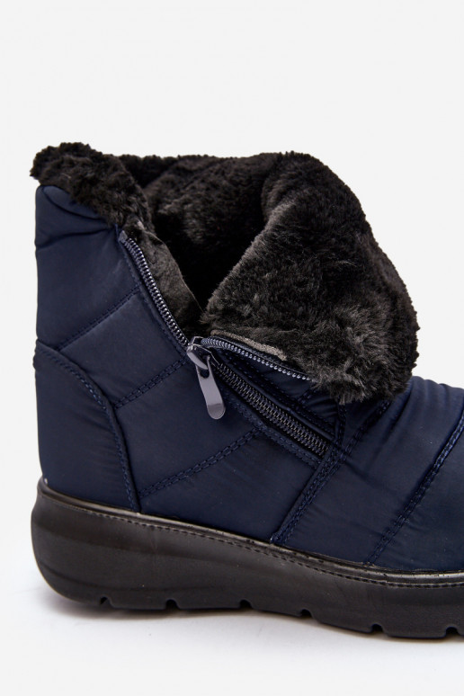 botas de nieve con cremallera y pelo en azul oscuro Zeuna botas de nieve con cremallera y pelo en azul oscuro Zeuna