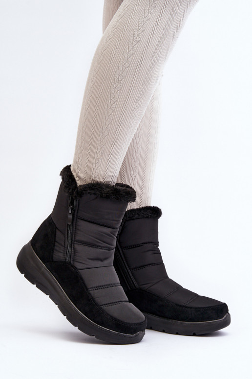 botas de nieve con pelo en negro Primose