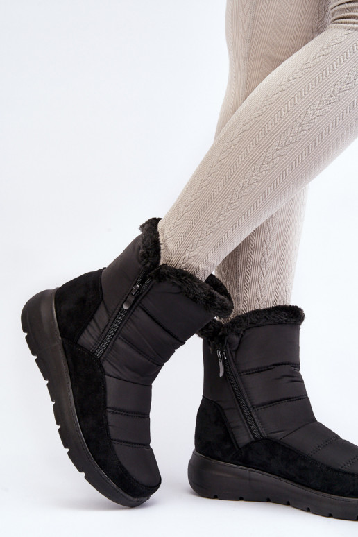 botas de nieve con pelo en negro Primose