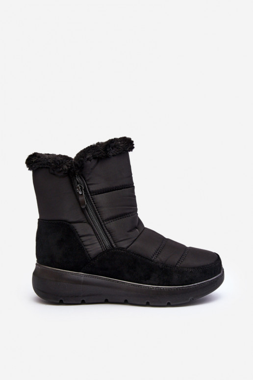 botas de nieve con pelo en negro Primose