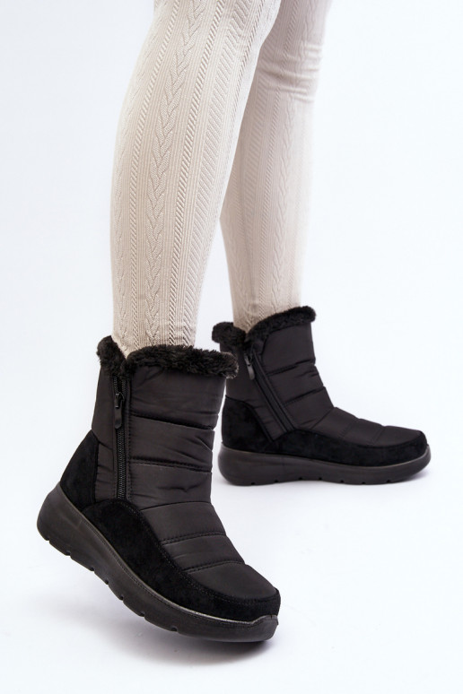 botas de nieve con pelo en negro Primose