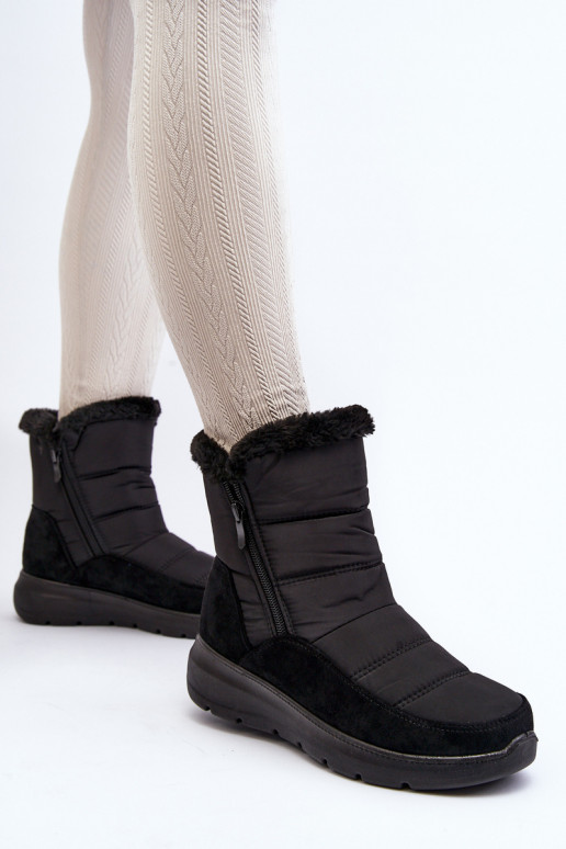 botas de nieve con pelo en negro Primose