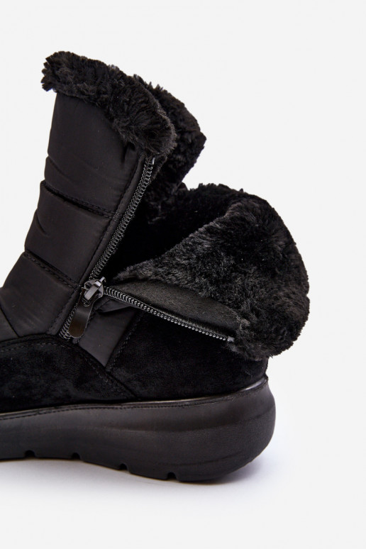 botas de nieve con pelo en negro Primose