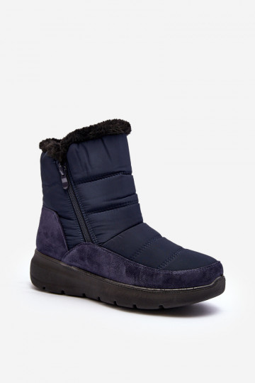 botas de nieve con pelo en azul oscuro Primose
