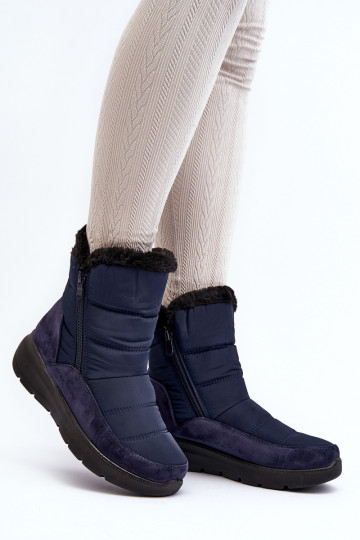 botas de nieve con pelo en azul oscuro Primose 2