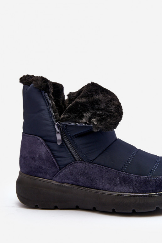 botas de nieve con pelo en azul oscuro Primose