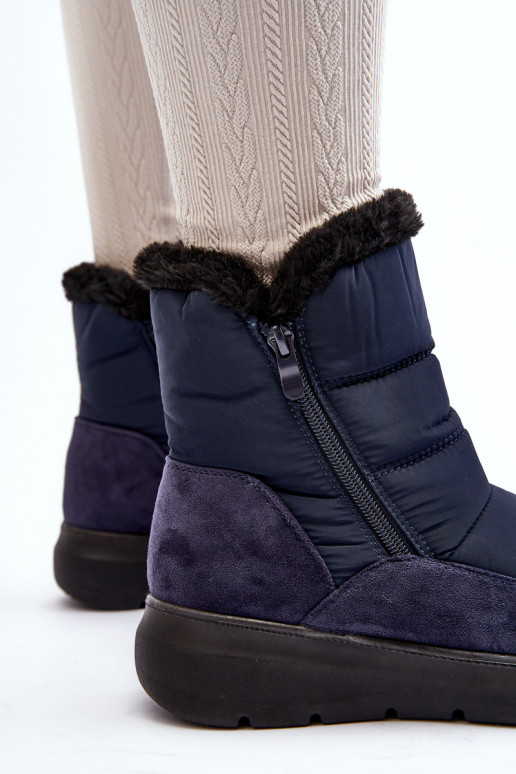 botas de nieve con pelo en azul oscuro Primose