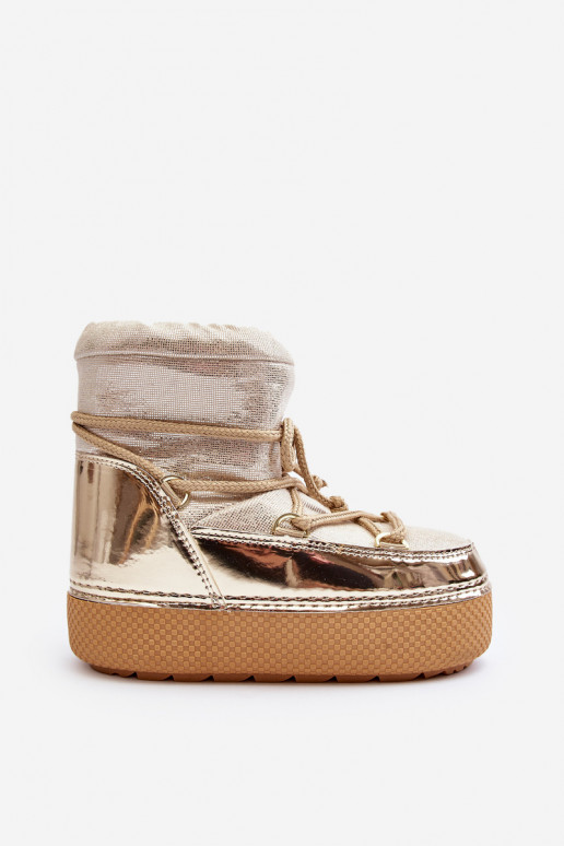 botas de nieve con detalles elegantes en color dorado Toolsa botas de nieve con detalles elegantes en color dorado Toolsa