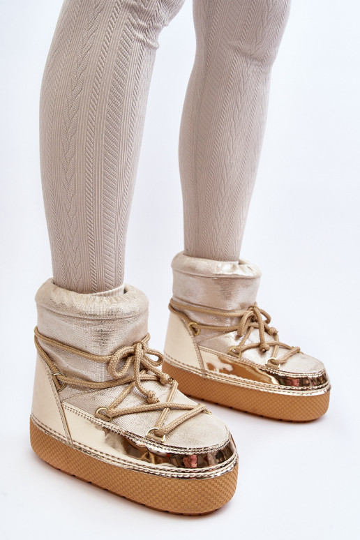 botas de nieve con detalles elegantes en color dorado Toolsa botas de nieve con detalles elegantes en color dorado Toolsa