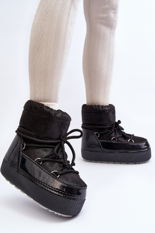 botas de nieve con detalles elegantes en negro Toolsa