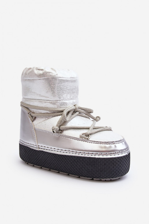 botas de nieve con detalles elegantes en plateado Toolsa