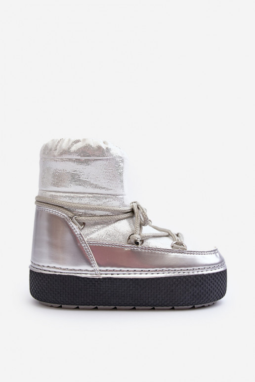 botas de nieve con detalles elegantes en plateado Toolsa