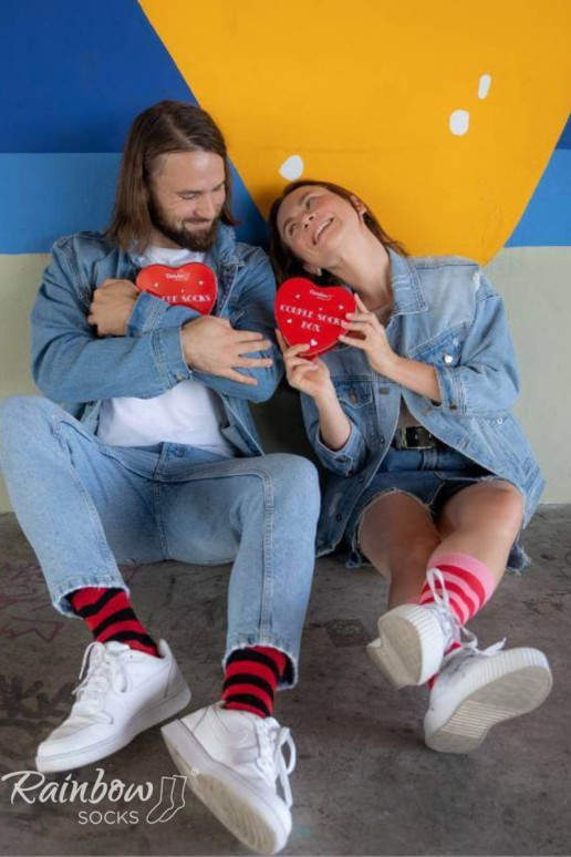 Calcetines COUPLE BOX 2 pares Caja con corazones Calcetines COUPLE BOX 2 pares Caja con corazones