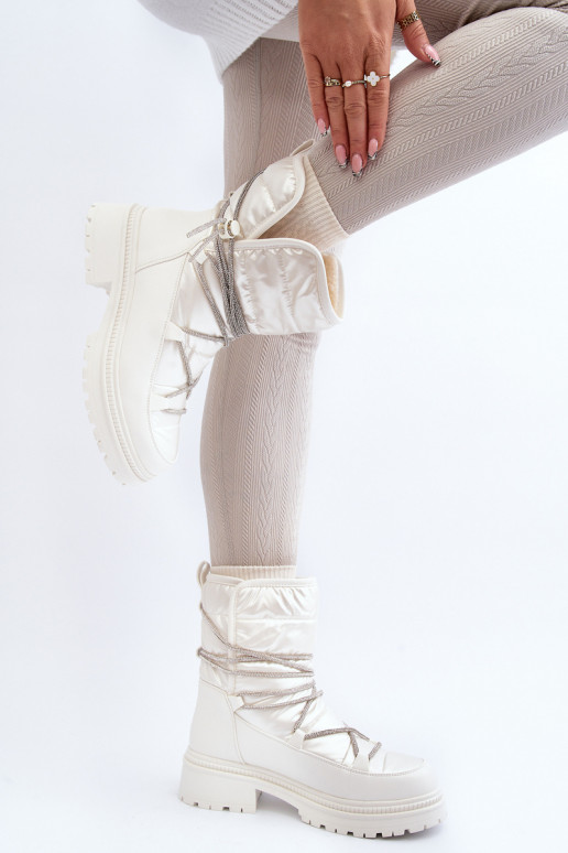 Botas de nieve cálidas en color blanco Rilana Botas de nieve cálidas en color blanco Rilana