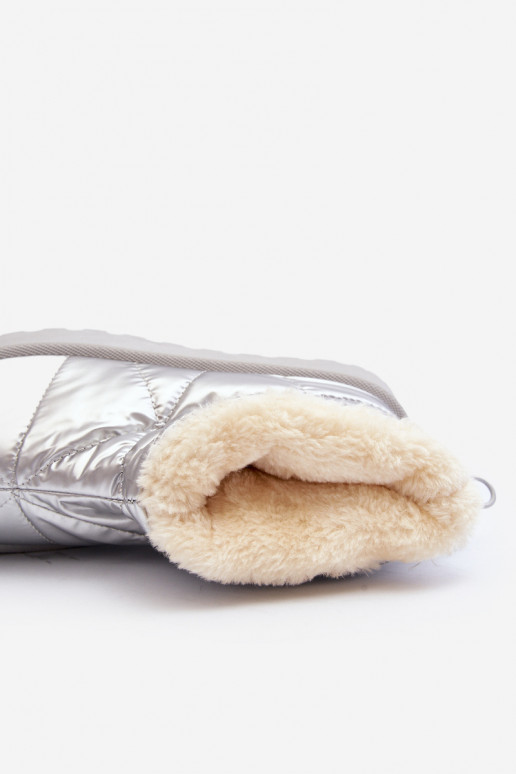 Botas de nieve con plataforma en color plateado Fionia