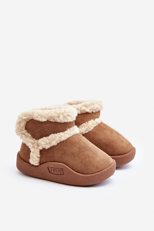 Botas de nieve para niños con cierres adhesivos en color marrón Unitia
