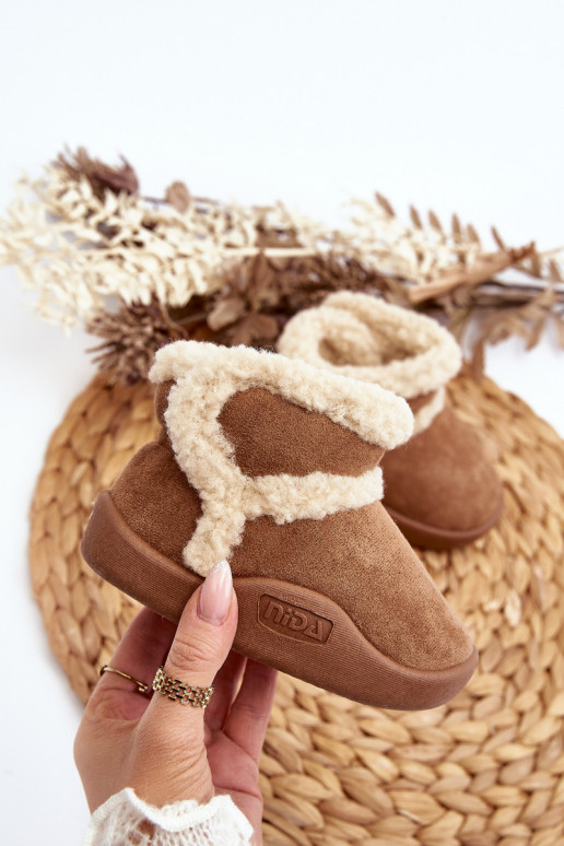 Botas de nieve para niños con cierres adhesivos en color marrón Unitia