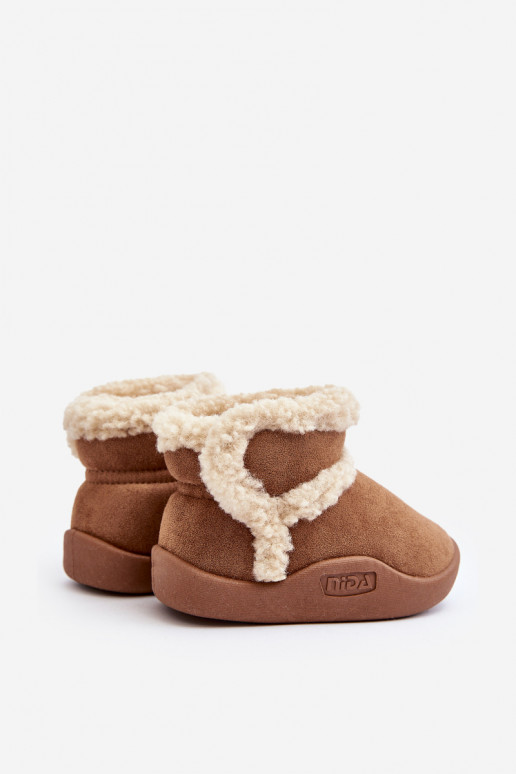 Botas de nieve para niños con cierres adhesivos en color marrón Unitia