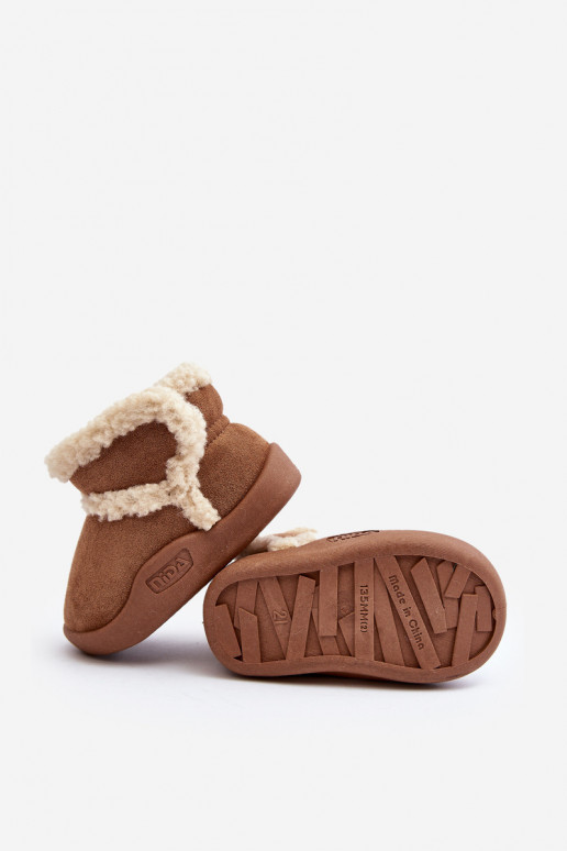 Botas de nieve para niños con cierres adhesivos en color marrón Unitia