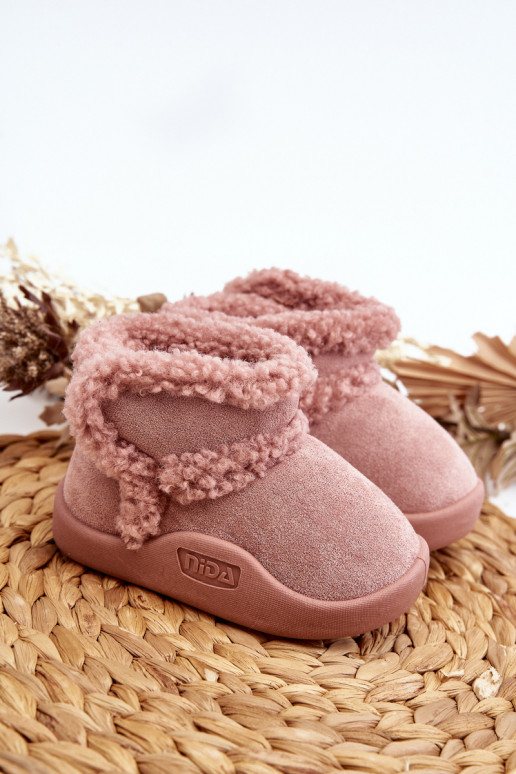Botas de nieve para niños con cierres adhesivos en color rosa Unitia